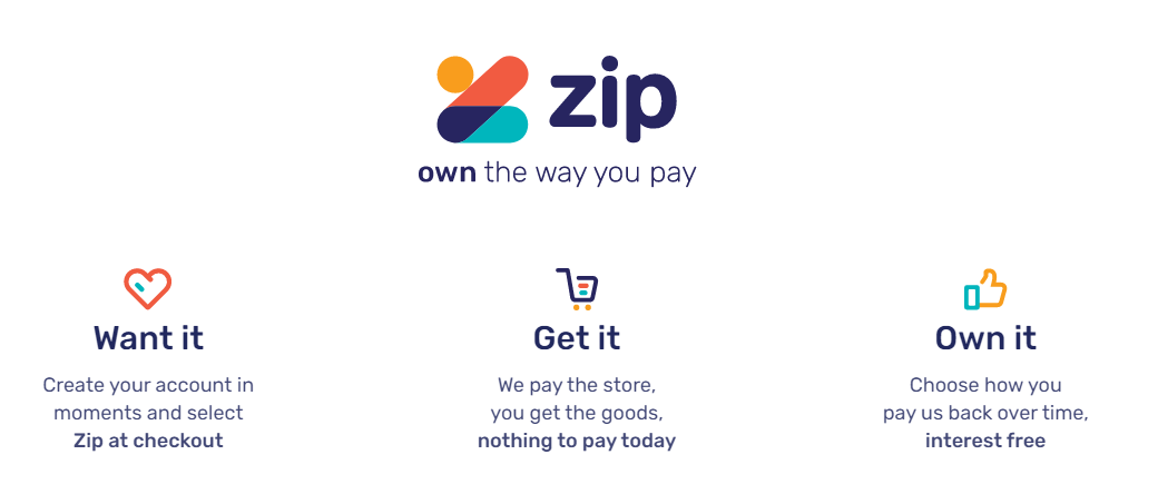 Own now, pay later. We accept zip pay.